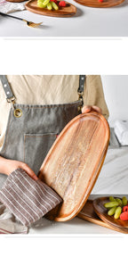 Round Wooden Serving Tray – Natural Wood Craft