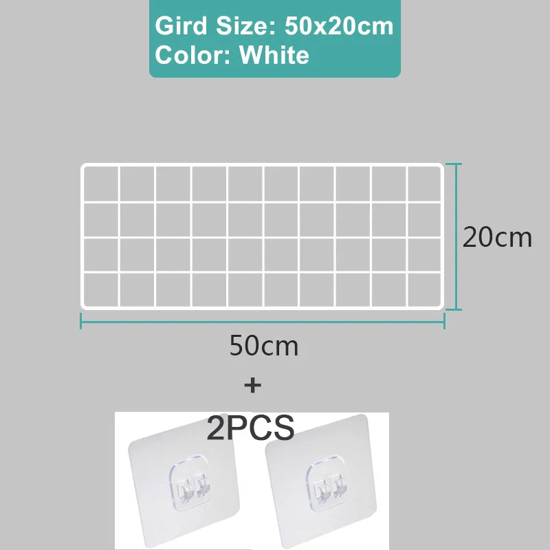 Metal Wall-Mounted Grid Shelf Organizer DIY Photo & Storage Rack