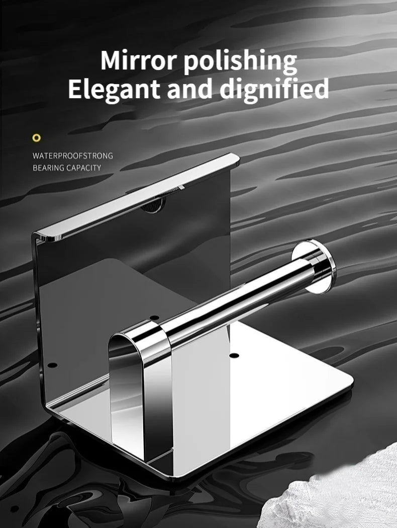 304 Stainless Steel Bathroom Toilet Paper Holder Waterproof Wall Mount Roll Paper Box