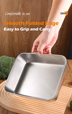 MTM 201 Stainless Steel Storage Trays – Eco-Friendly Korean Style, 4pcs Food Organizer