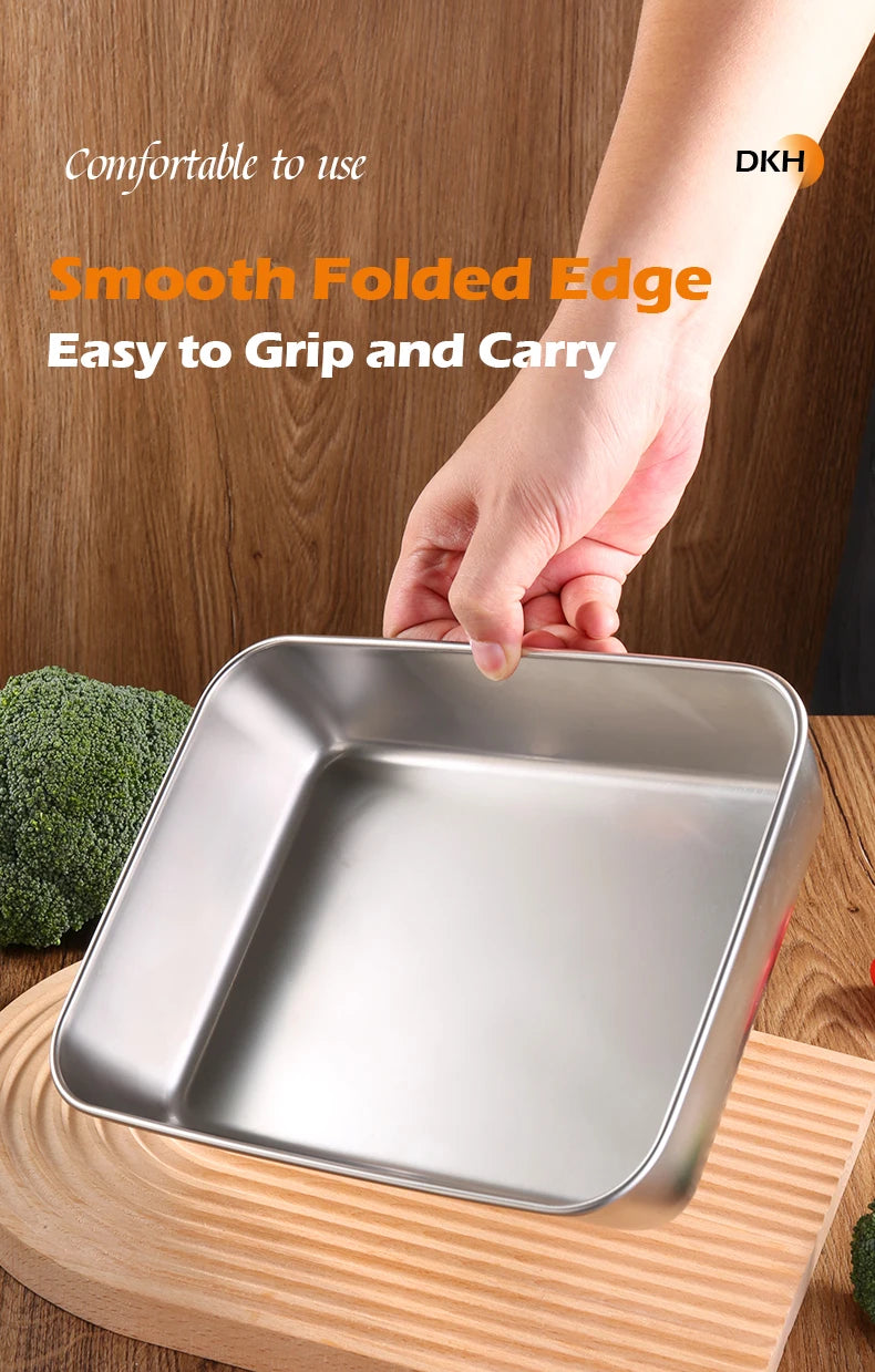 MTM 201 Stainless Steel Storage Trays – Eco-Friendly Korean Style, 4pcs Food Organizer