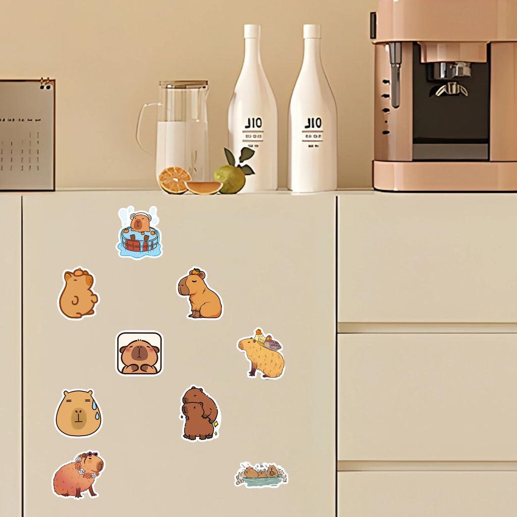 Cute Cartoon Animal Paper Stickers – 50-Pack Waterproof Decals