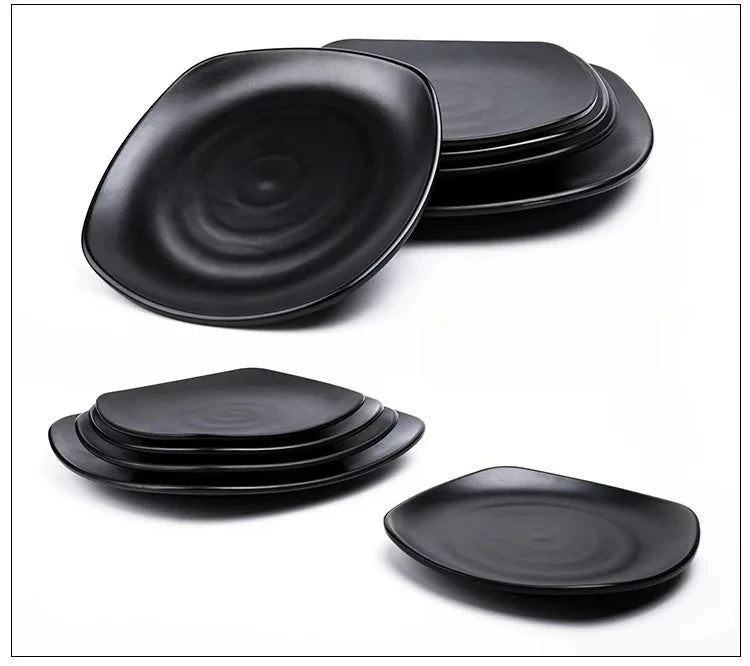 CERAMICS Round Plastic Plate – Solid Color Durable Tableware