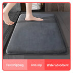 Super Absorbent Coral Velvet Bathroom Floor Mat – Non-Slip, Soft, Quick-Dry Door & Bath Mat