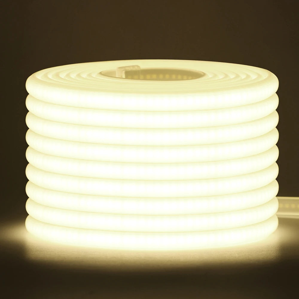 COB LED Strip Light 288 LEDs/M 220V AC IP67 Waterproof Warm/Natural/White