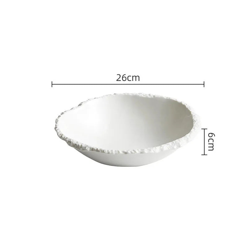 ZIZI FISH Porcelain Soup Bowl – Simple Solid White Design