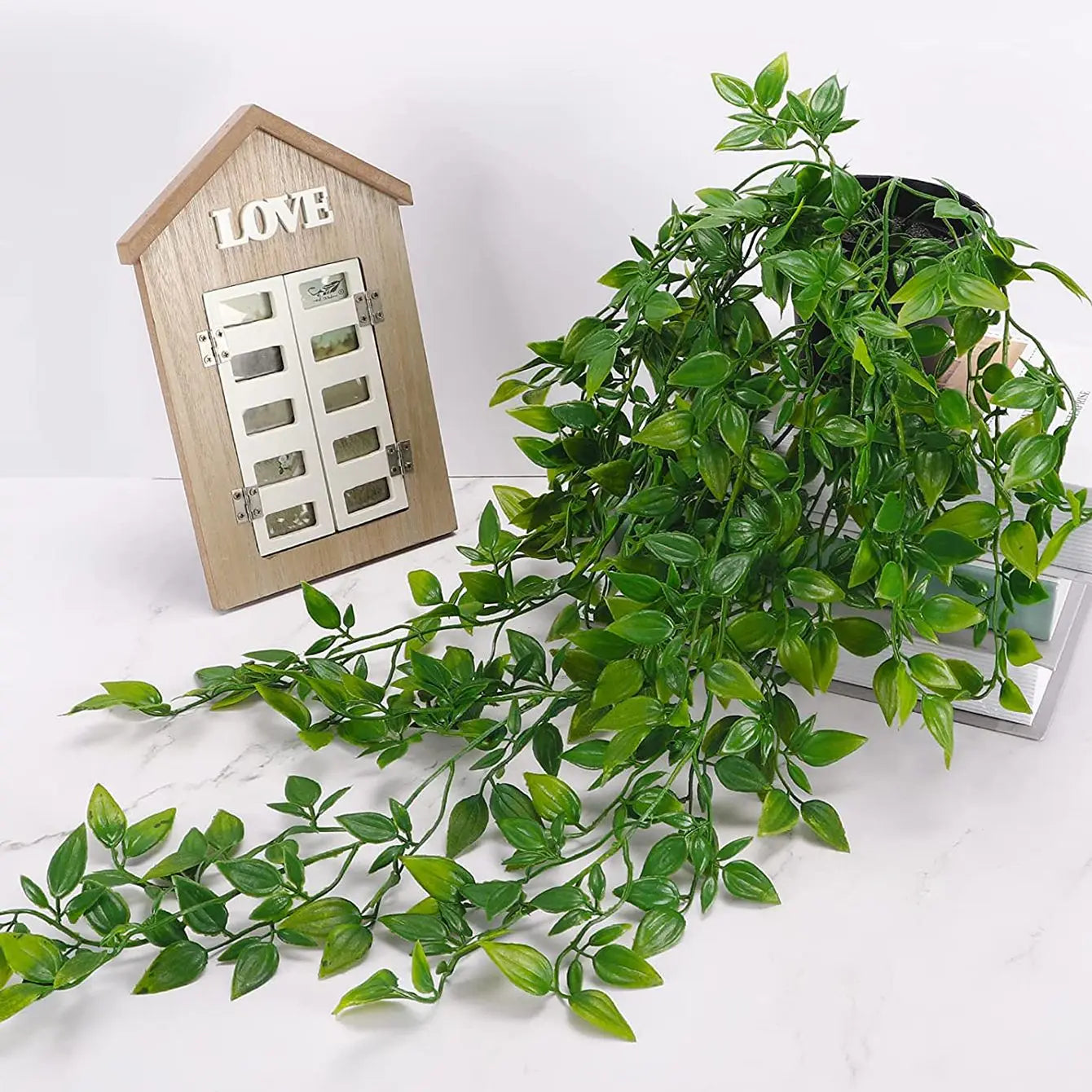 Artificial Ivy Plant with Plastic Leaf Pots – 65cm