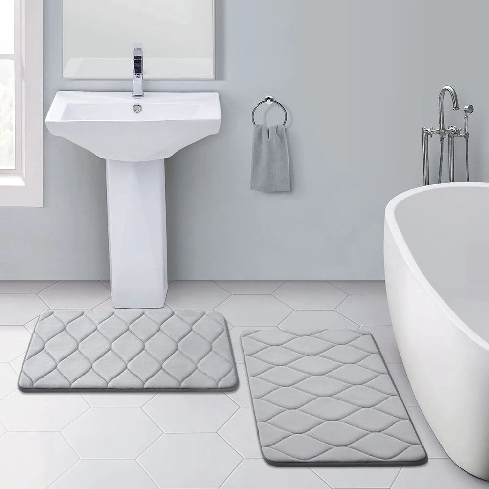 Homaxy Memory Foam Bath Mat – Soft Non-Slip Absorbent Bathroom Rug