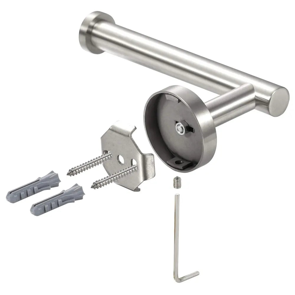 Stainless Steel Wall-Mounted Toilet Paper Holder Round Tissue Roll Dispenser
