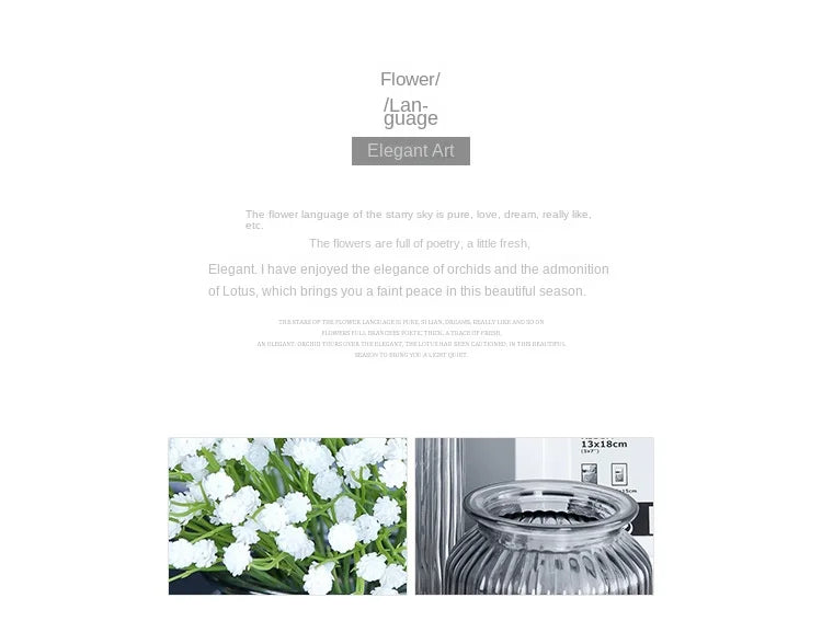 Artificial Silk Gypsophila Flower Indoor Bridal Shower & Event Decor