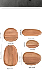 Round Wooden Serving Tray – Natural Wood Craft