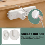 Wall-Mounted Plug-In Retainer – ABS Plastic Storage Holder for Home & Office