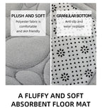 Embroidered Pebble Coral Velvet Bathroom Mat Set U-Shaped Absorbent Foot Rug Two-Piece