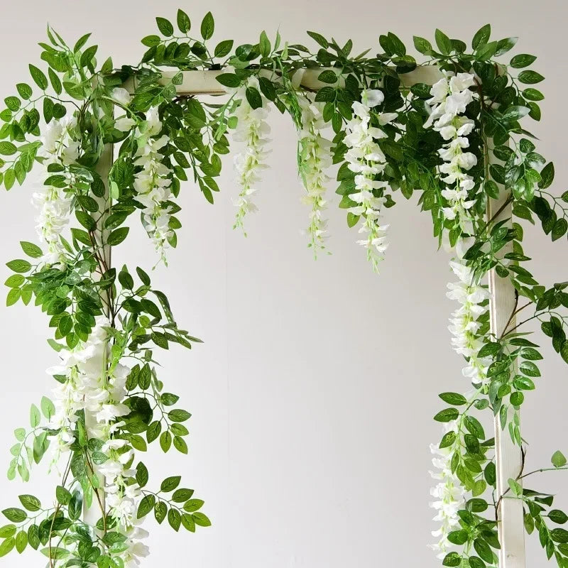 Artificial Wisteria Rattan Strings Indoor & Outdoor Bridal Shower Decor