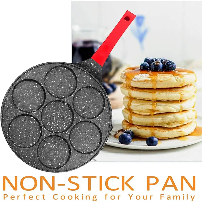 7-Cup Nonstick Mini Pancake & Omelet Pan – Multi-Section Breakfast Griddle