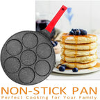 7-Cup Nonstick Mini Pancake & Omelet Pan – Multi-Section Breakfast Griddle
