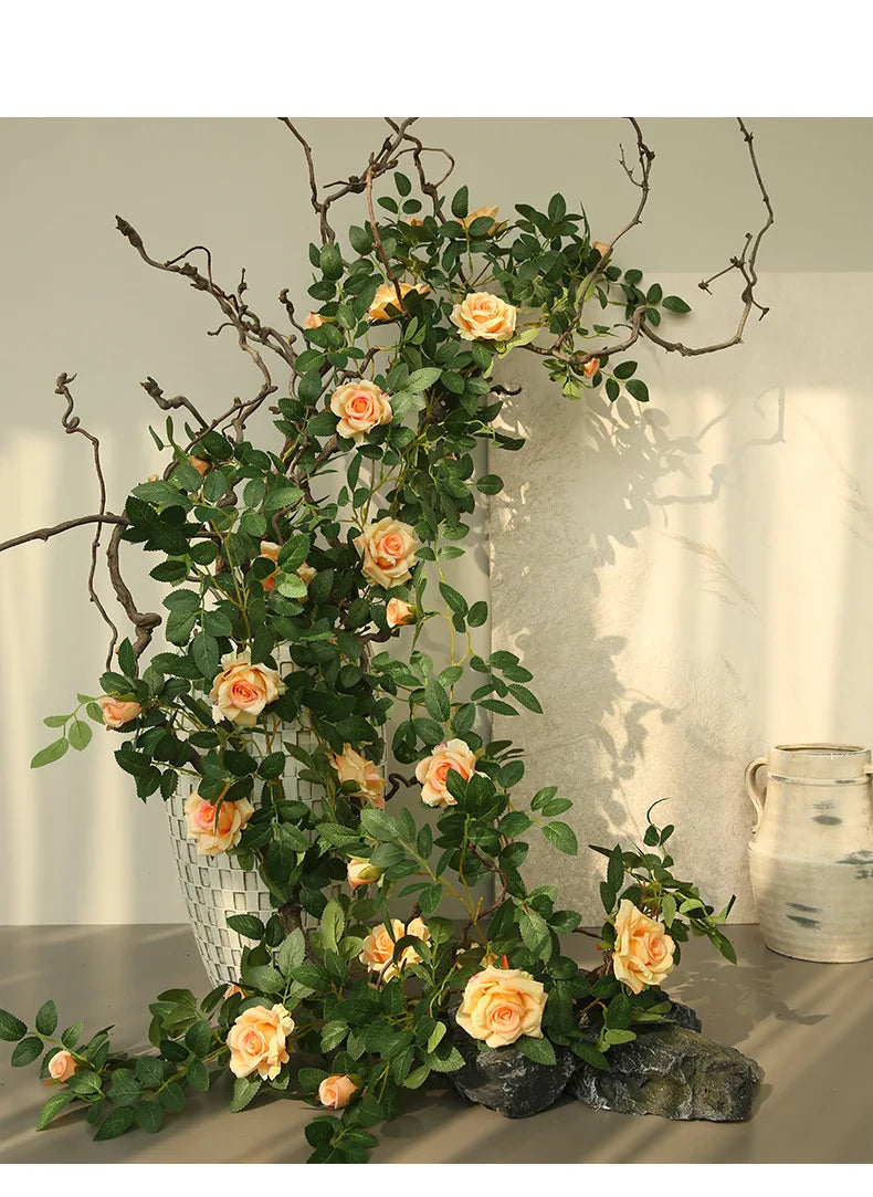 66cm Artificial Silk Rose Vine Indoor Wedding & Party Decor