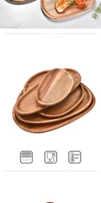 Round Wooden Serving Tray – Natural Wood Craft