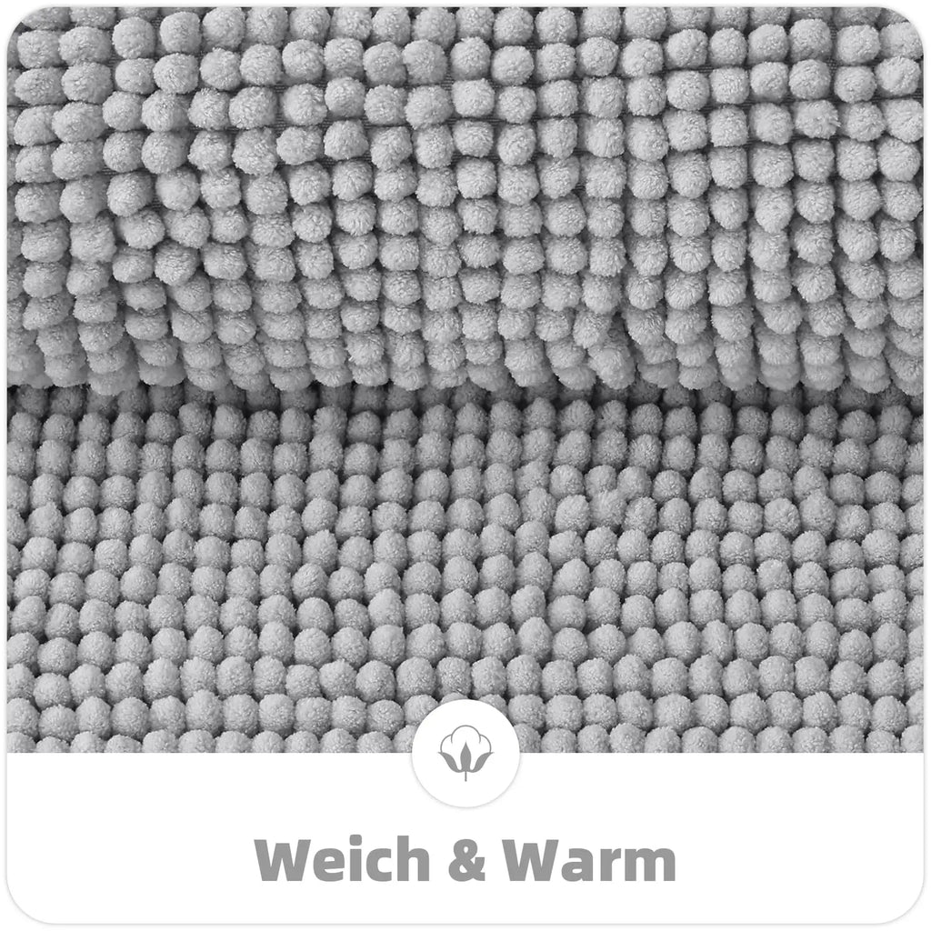 Homaxy Chenille Bathroom Mat – Non-Slip Dirt & Water Absorbent Microfiber Rug