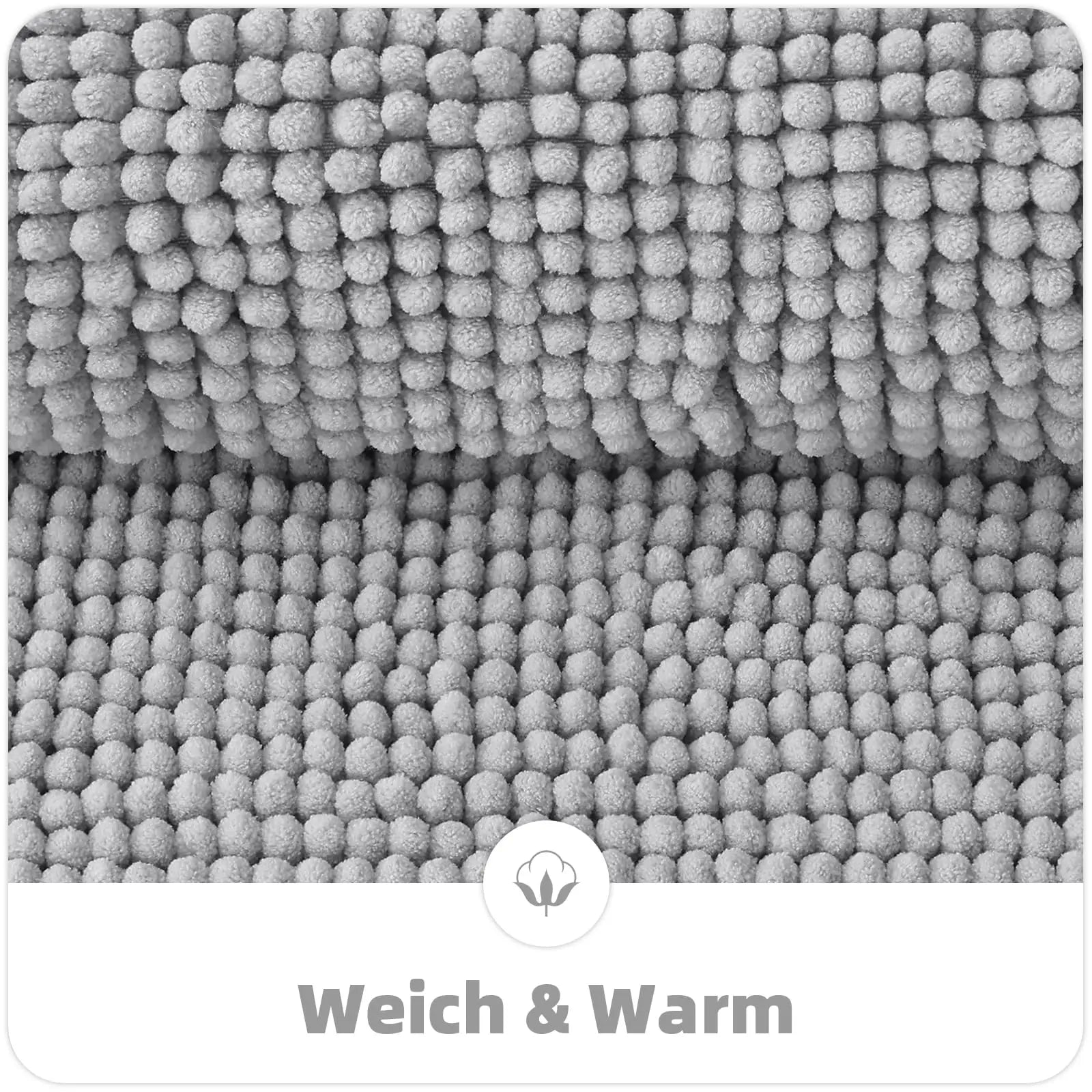 Homaxy Chenille Bathroom Mat – Non-Slip Dirt & Water Absorbent Microfiber Rug