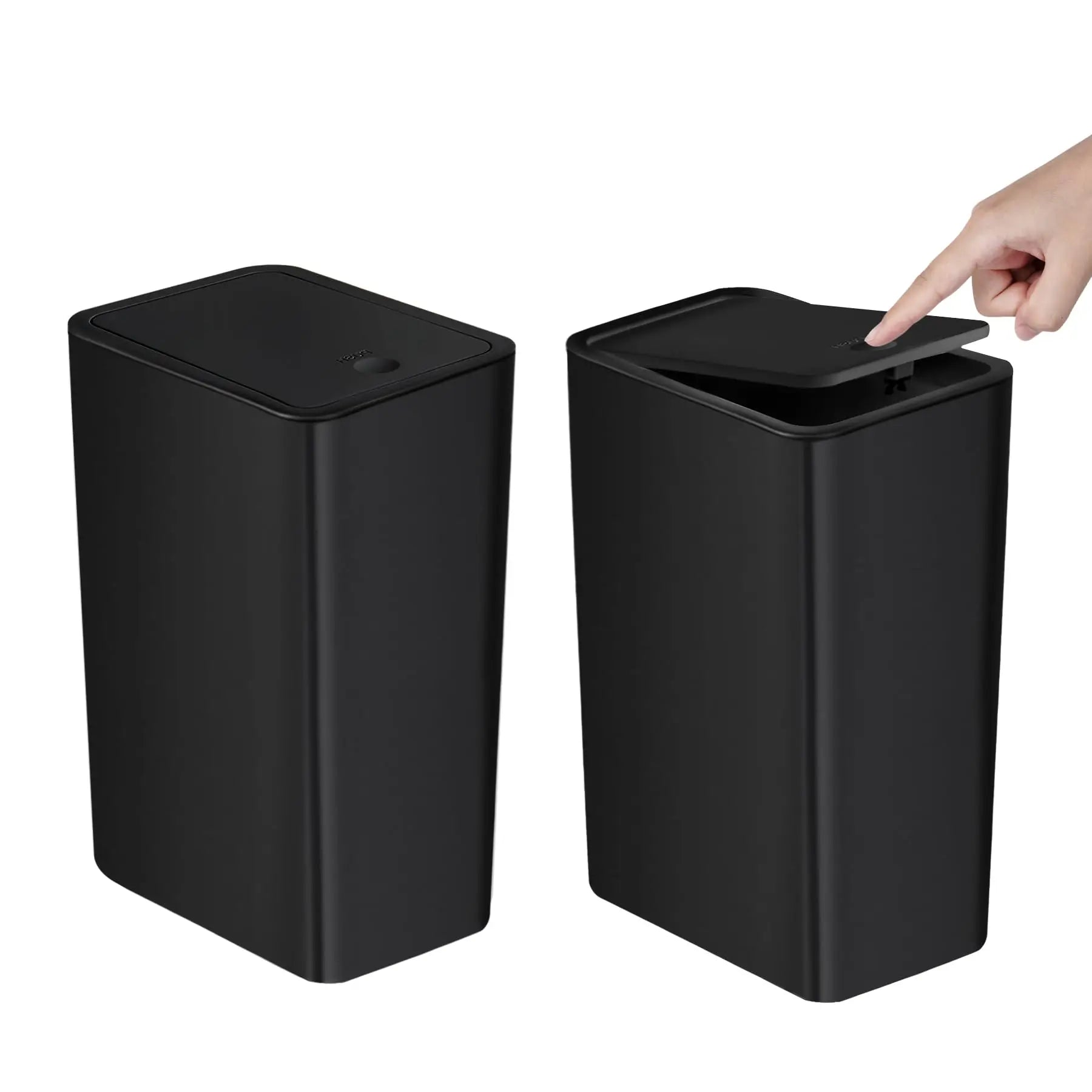 Bathroom Trash Can 10L – Small Plastic Garbage Bin with Press Lid for Toilet, Bedroom & Living Room