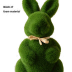 Artificial Moss Easter Bunny Figurine – Cute Foam Flocking Decoration