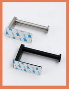 Stainless Steel Toilet Paper Holder Wall-Mounted Adhesive Roll Paper Rack for Bathroom