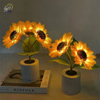 Sunflower LED Night Light – USB Warm Floral Bedside Lamp