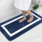 Absorbent Microfiber Bath Mat, Soft Plush Non-Slip Bathroom Rug, Thick Floor Mat for Shower, Toilet & Bedroom