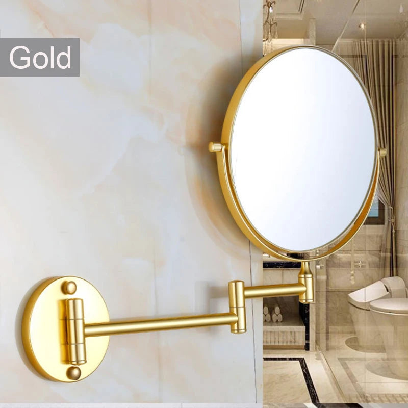 360° Rotating Double-Sided Wall Mirror with 3X Magnification and Flexibility