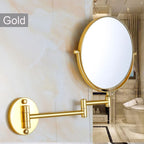 360° Rotating Double-Sided Wall Mirror with 3X Magnification and Flexibility