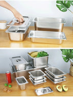 304 Stainless Steel Food Storage Pan – Durable Buffet & Kitchen Use