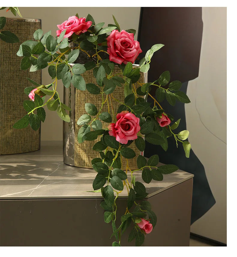 66cm Artificial Silk Rose Vine Indoor Wedding & Party Decor