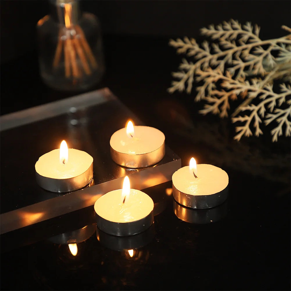 50-Pack Unscented White Tealight Candles – Smokeless & Multi-Purpose