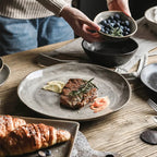 Japanese Irregular Ceramic Plate – Solid Color Dinnerware for Home Use