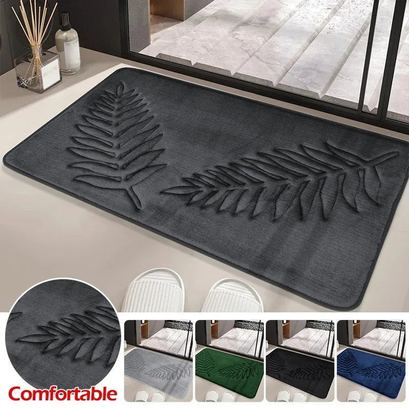 Fashion Soft Microfiber Bath Rug – Non-Slip Quick Dry Absorbent Bathroom Mat