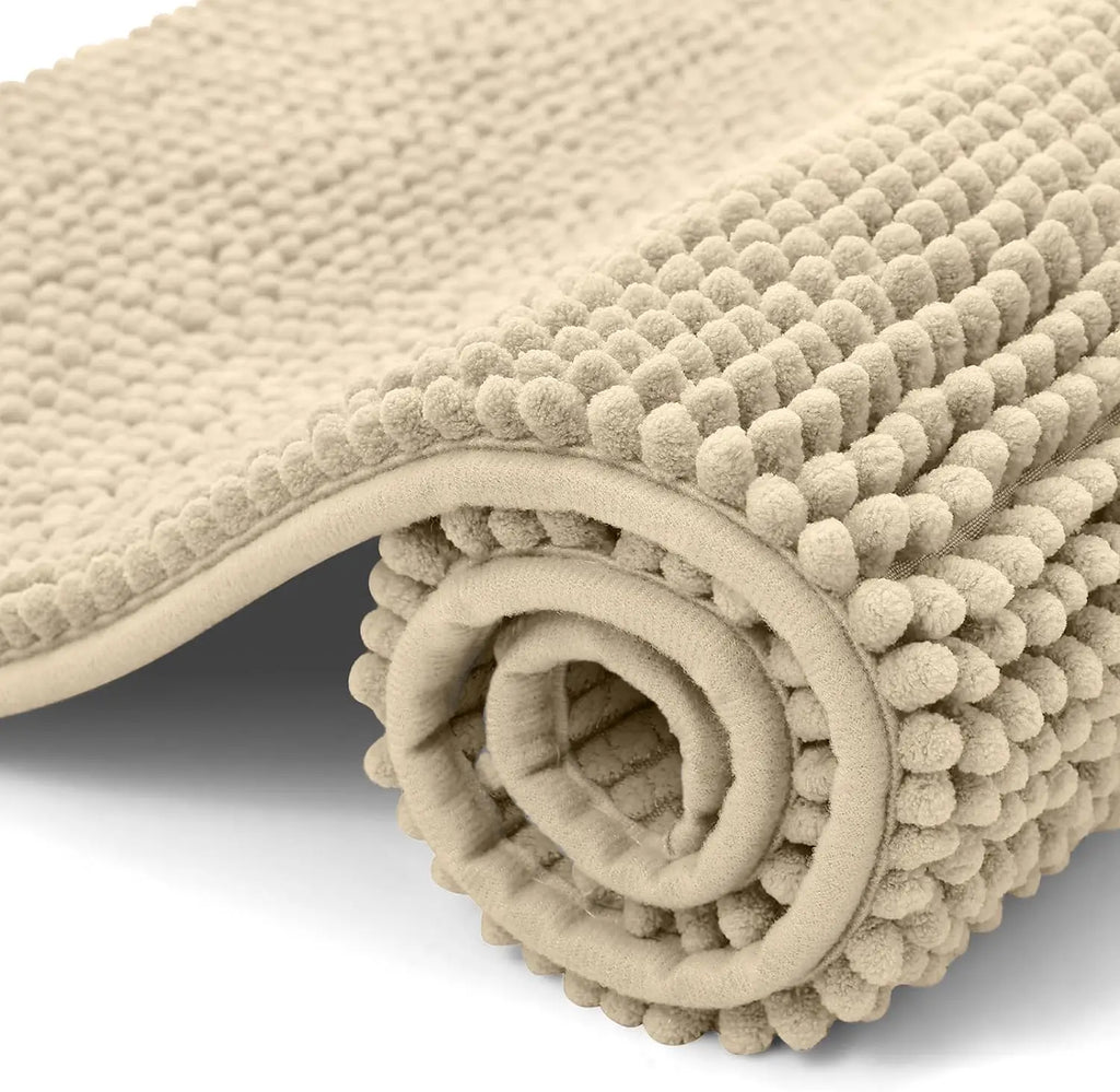 Homaxy Chenille Bathroom Mat – Non-Slip Dirt & Water Absorbent Microfiber Rug