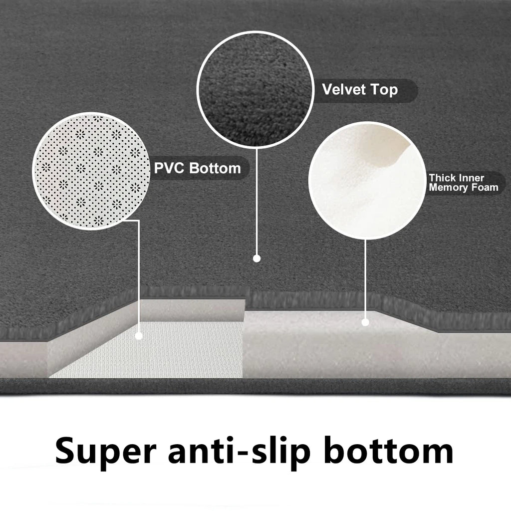 3D Non-Slip Bathroom Mat – Cobblestone Embossed Absorbent Quick-Dry Floor Rug