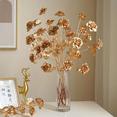 67–84cm Golden Artificial Leaf Branch Wedding & Home Decor
