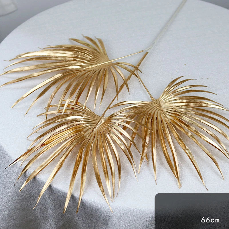 95cm Gold Artificial Eucalyptus & Ginkgo Leaf Plant Decor