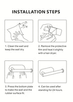 Punch-Free Adhesive Stainless Steel Paper Towel & Toilet Holder