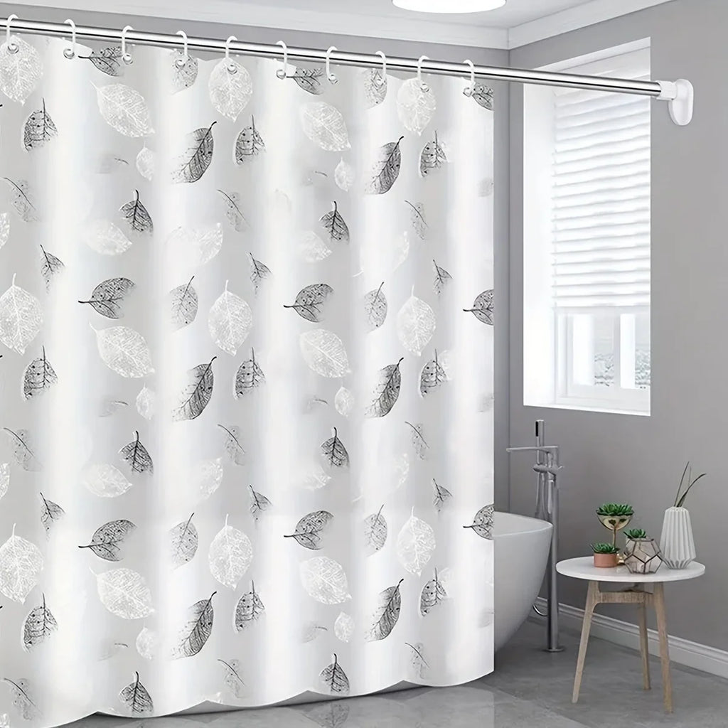 Modern PEVA Waterproof Shower Curtain 100x180cm – Leaf Print