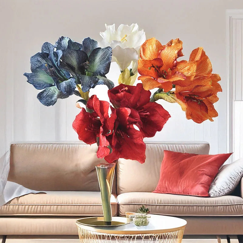 76CM Artificial Hippeastrum Silk Flower for Wedding & Home Decor