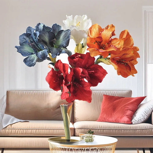 76CM Artificial Hippeastrum Silk Flower for Wedding & Home Decor