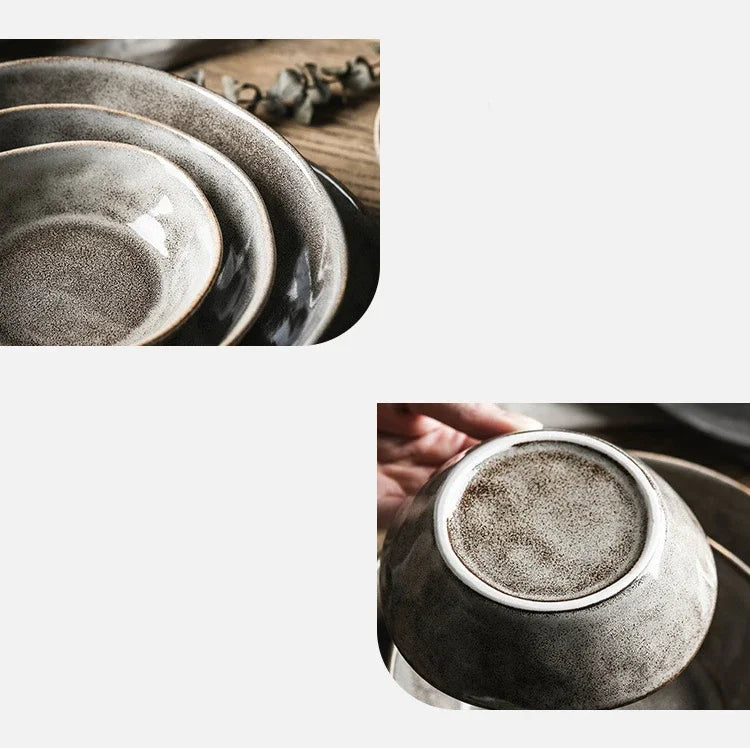 Japanese Irregular Ceramic Plate – Solid Color Dinnerware for Home Use