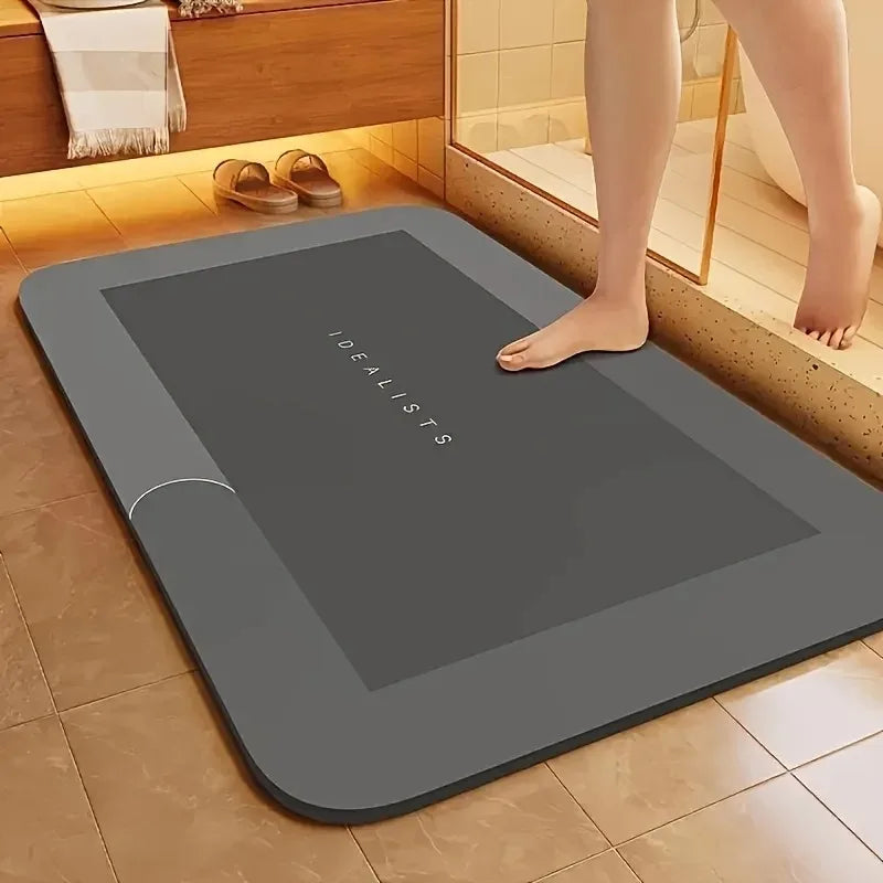 Diatomaceous Earth Bath Mat – Super Absorbent, Non-Slip, Fast Drying Floor Mat for Bathroom