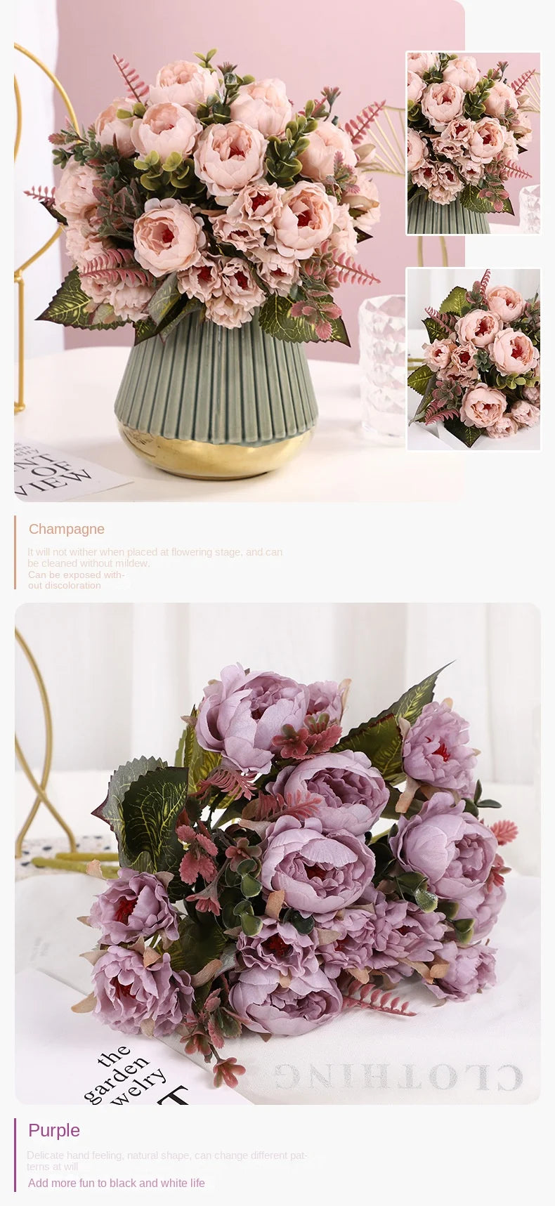 30cm Artificial Silk Peony Flower Indoor Home & Event Decoration