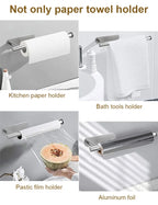 No-Drill Toilet Paper Holder Wall Mount Stainless Steel Easy Install Paper Roll Rack
