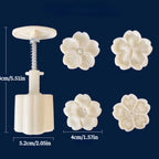 Mooncake Mold Set – Flower-Shaped Plastic Press for Baking & Fondant