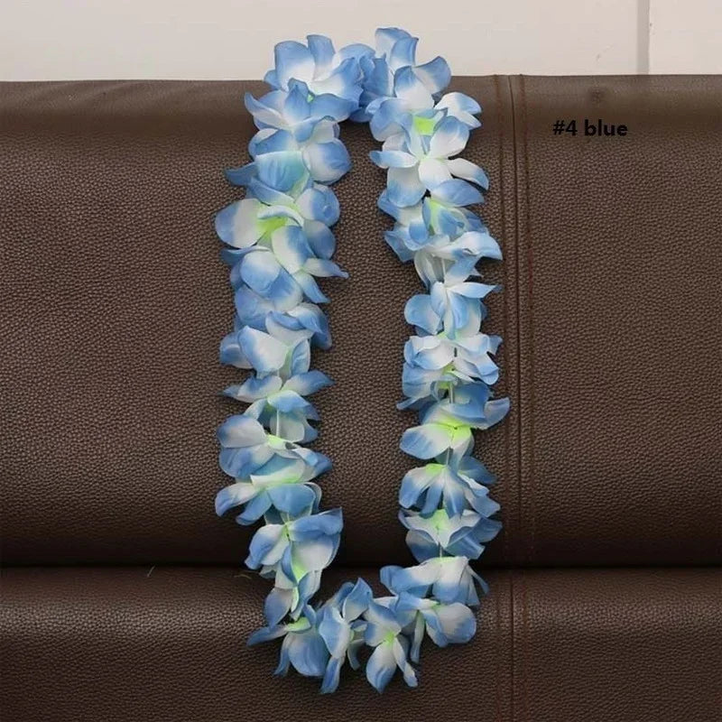 Artificial Hawaiian Flower Necklace Leis Heart-Shaped Garland Decor
